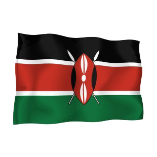 Kenya waving flag listed in flags decals.