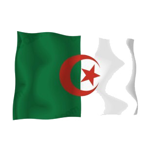 Algeria waving flag listed in flags decals.