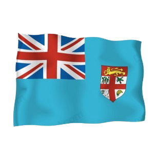 Fiji Islands waving flag listed in flags decals.
