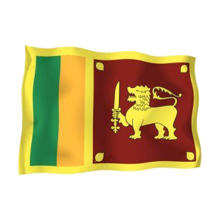 Sri Lanka waving flag listed in flags decals.