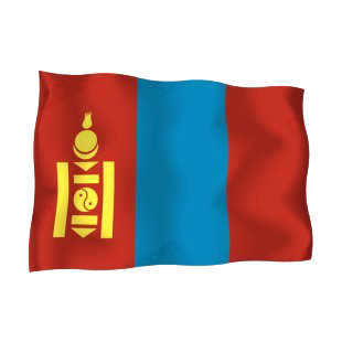 Mongolia waving flag listed in flags decals.
