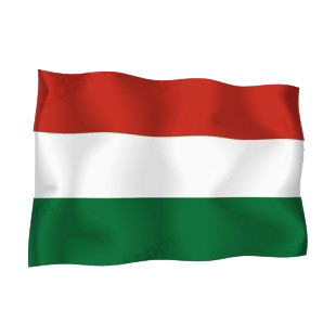 Hungary waving flag listed in flags decals.