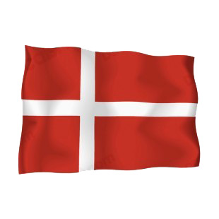 Denmark waving flag listed in flags decals.