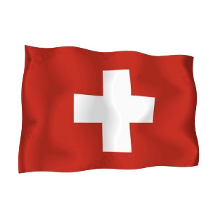 Switzerland waving flag listed in flags decals.