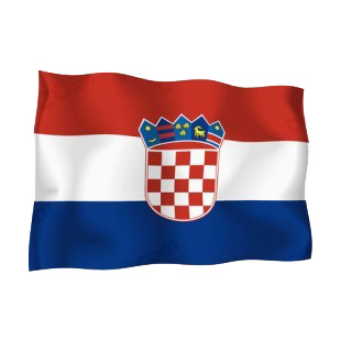 Croatia waving flag listed in flags decals.