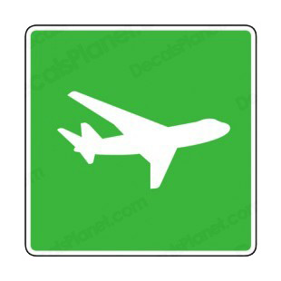 Airplane sign listed in road signs decals.