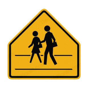 School zone crossing sign listed in road signs decals.