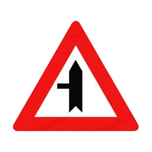 Left 3 way intersection warning sign listed in road signs decals.