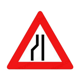 Left lane ending road merge warning sign listed in road signs decals.