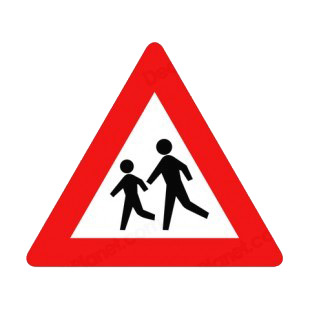 Pedestrians warning sign listed in road signs decals.