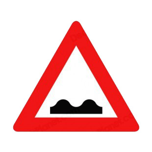 Bump warning sign listed in road signs decals.