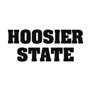 Hoosier state Indiana state listed in states decals.