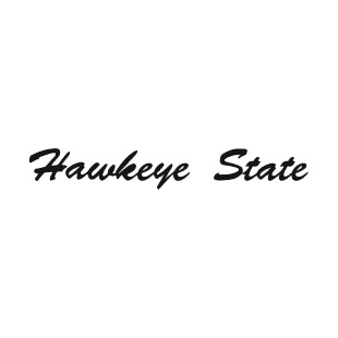 Hawkeye state Iowa state listed in states decals.