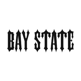 Bay state Massachusetts state listed in states decals.