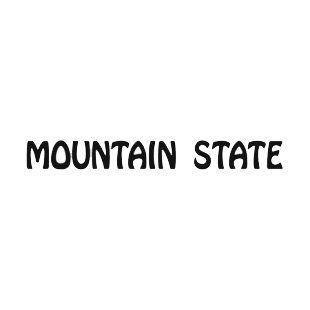 Mountain state West Virginia state listed in states decals.