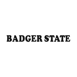 Badger state Wisconsin state listed in states decals.