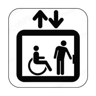 Elevator for handicapped sign  listed in other signs decals.