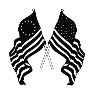 United States and 13 star Betsy Ross flags listed in american flag decals.