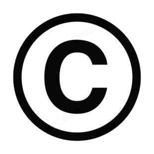 Copyright symbol sign listed in other signs decals.
