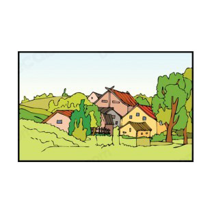 Farmland with houses listed in agriculture decals.