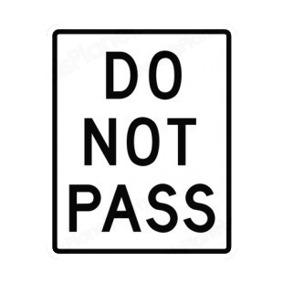 Do not pass sign listed in road signs decals.