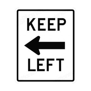 Keep left sign listed in road signs decals.