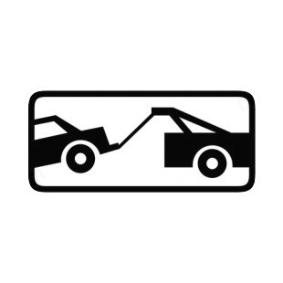 Car towing sign listed in road signs decals.