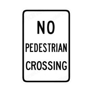 No pedestrian crossing sign listed in road signs decals.