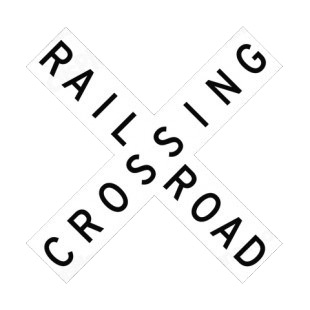 Rail road crossing sign listed in road signs decals.