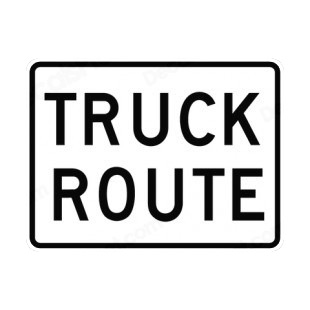 Truck route sign listed in road signs decals.