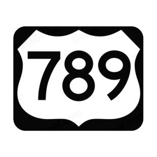 Route 789 sign listed in road signs decals.