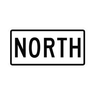 North sign listed in road signs decals.