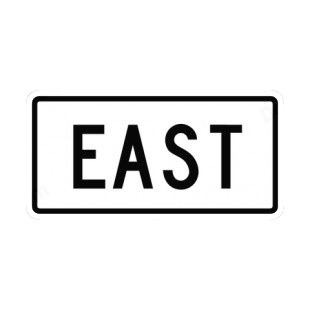 East sign listed in road signs decals.