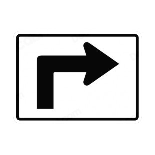 Turn right sign listed in road signs decals.