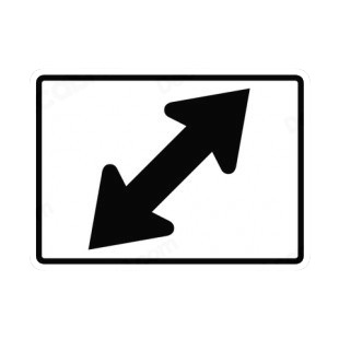 Down left or up right direction sign  listed in road signs decals.
