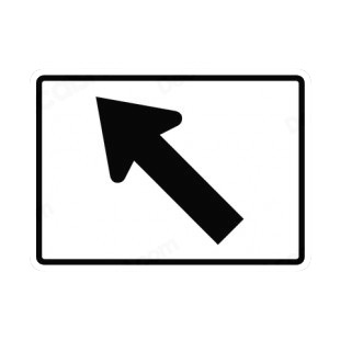 Left exit route sign listed in road signs decals.