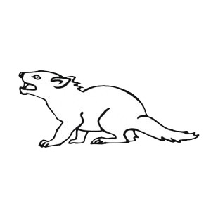 Ferret with mouth open listed in more animals decals.