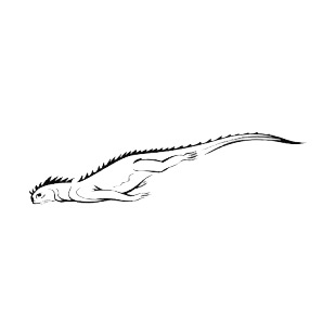 Swimming iguana listed in more animals decals.