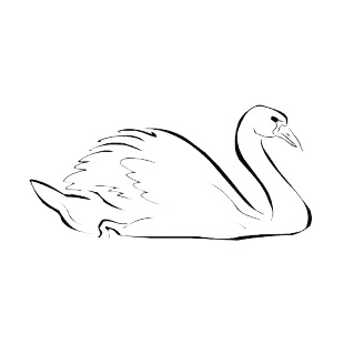 Swan swimming listed in more animals decals.