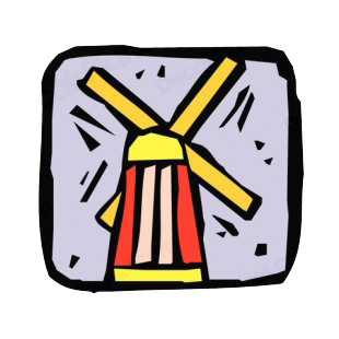 Red and yellow windmill listed in agriculture decals.