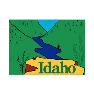 Idaho state listed in states decals.