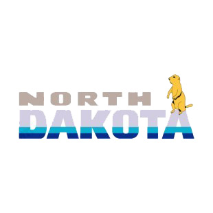 North Dakota state listed in states decals.