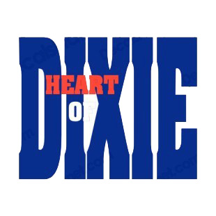 Heart of Dixie Alabama state listed in states decals.