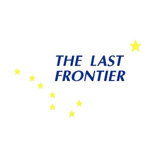 The Last Frontier Alaska state listed in states decals.