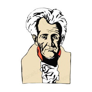 United States Andrew Jackson portrait listed in symbols and history decals.