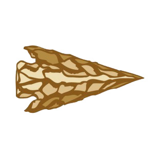 Brown rock arrowhead listed in symbols and history decals.