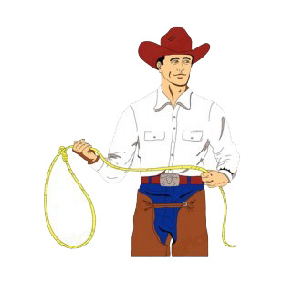 Cowboy with lasso listed in symbols and history decals.