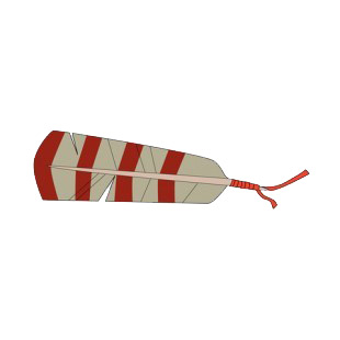 Red and grey feather listed in symbols and history decals.