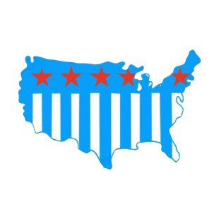 United States flag map listed in american flag decals.
