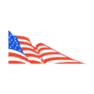 United States flag waving drawing listed in american flag decals.